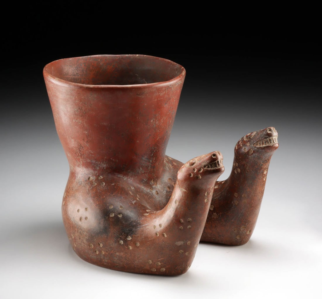 Colima Redware Vessel in the Form of a Twin-Headed Snake (1 of 5)