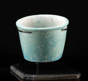 Egyptian Late Period Faience Offering Vessel (Ritual Use)