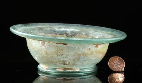 Roman Glass Patella Bowl w/ Omphalos
