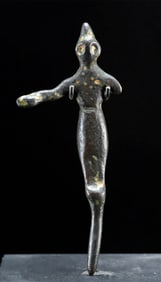 Miniature Syro-Hittite Bronze Votive Idol of Baal