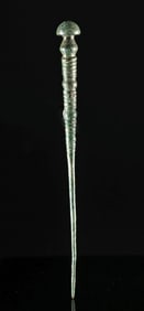 Luristan Bronze Cloak Pin, Decorative Grooves (8.25"L)