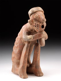 Rare Nayarit Effigy of Emaciated Man – Possible Syphilitic Depiction