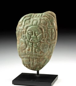 Large Maya Jade Pendant w/ Deity or Noble Figure