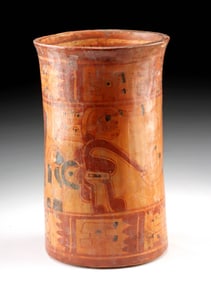 Maya Ulua Valley Pottery Cylinder Vessel