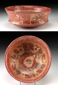 Maya Copador Polychrome Bowl w/ Turkeys & Scribes