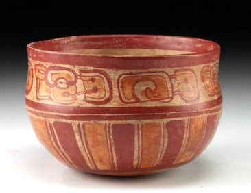Maya Copador Polychrome Bowl - Pseudoglyphic Register