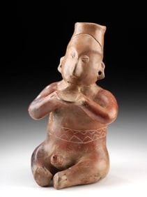 Colima Pottery Seated Male Figure