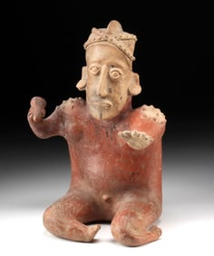 Jalisco Ameca-Ezatlan Pottery Seated Nude Male Figure