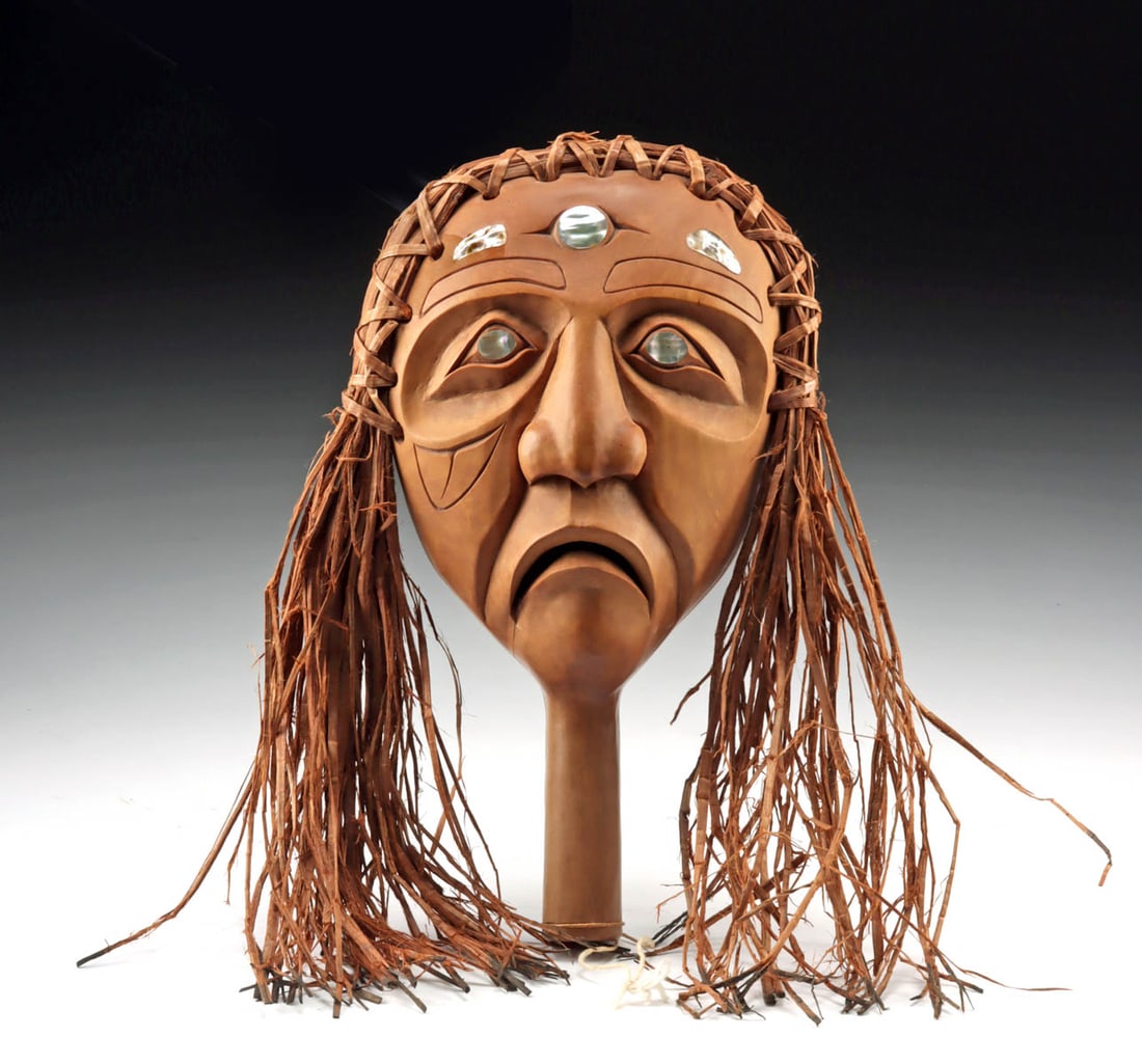 Salish Wood Double Sided Rattle - David Marston (1 of 4)