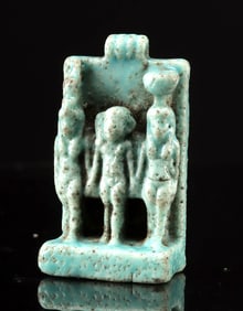 Egyptian Faience Amulet, Triad of Alexandria