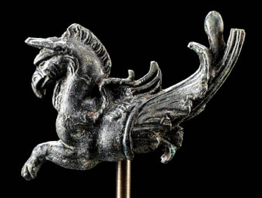 Roman Bronze Applique Winged Sea Griffin, ex-Christies