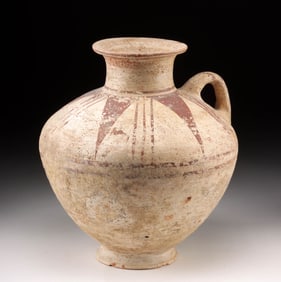 Large Holyland Bronze Age Bichrome Pitcher w/ Handle