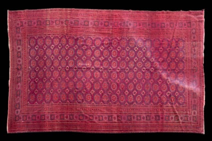 Afghan Turkoman Carpet: Mawri Gul Hand Knotted Wool