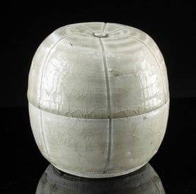 Chinese Song Dynasty Qingbai Glazed Lidded Melon Vessel