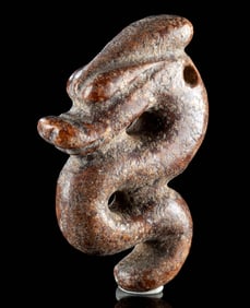 Chinese Nephrite Jade Dragon Amulet