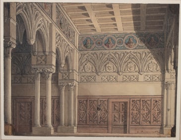 Giovanni Zuccarelli Painting - Design for a Gothic Hall