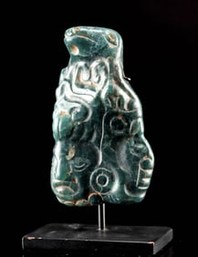 Choice Maya Multi-Faced Jade Pendant w/ Lizard Head