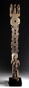 Rare 19th C. Madagascar Wood Aloalo Funerary Sculpture