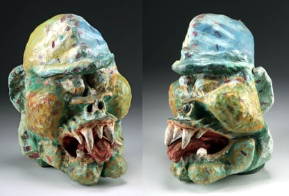Guinea-Bissau Papier Mache Carnival Mask Grotesque Face