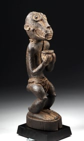 African Baule Wooden Monkey Figure for Mbra Divination