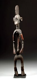 Stylized Wood & Cane Nigerian Mumuye Ancestor Figure