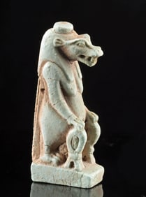 Egyptian Late Dynastic Faience Tawaret Amulet w/ TL