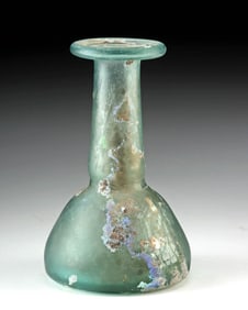 Choice Ancient Roman Blown Glass Unquent, Intact!