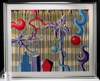 Kenny Scharf Screenprint in Colors - "Acid Rain" (1988)