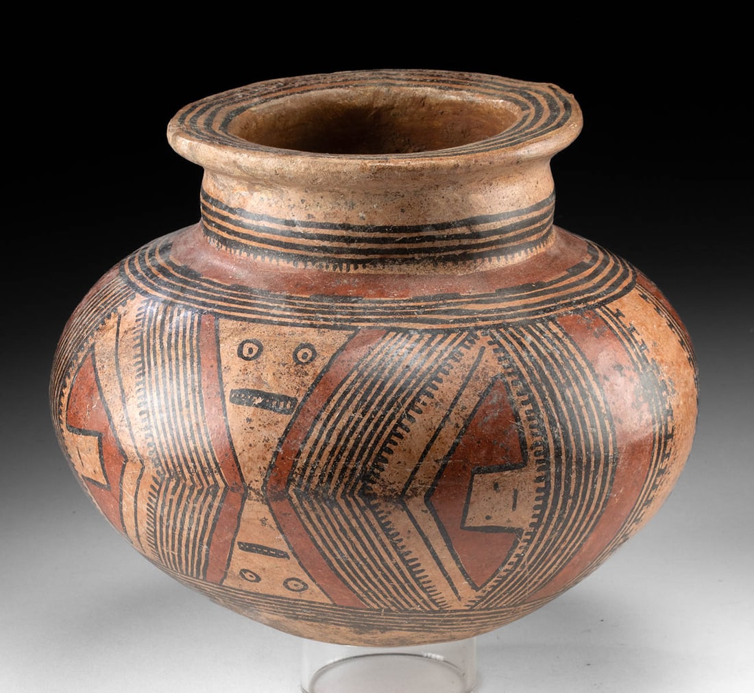 Cocle Polychrome Pottery Jar with Stylized Faces (1 of 4)