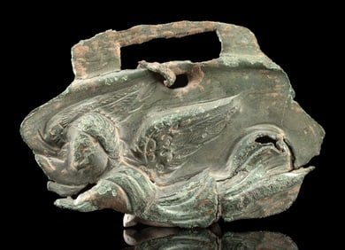 Medieval Bronze Buckle w/ Michael the Archangel
