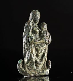 Medieval Brass Pilgrim's Badge - Madonna & Child