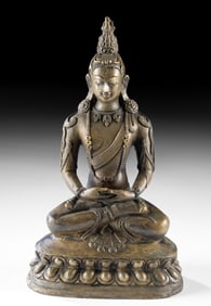 Sino-Tibetan Seated Brass Amitayus Buddha Statue
