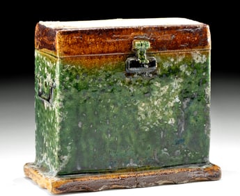 Ming Pottery Sancai Glazed Votive Chest
