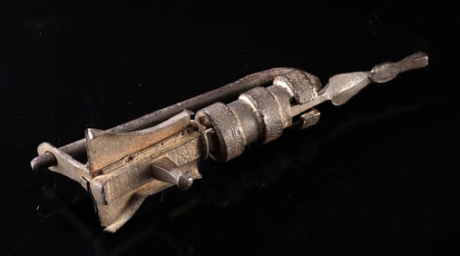 Early Burmese Iron Temple Lock & Key