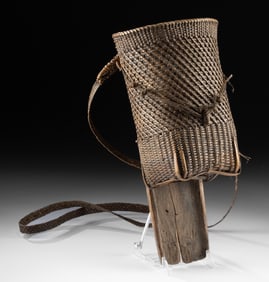 Naga Wood & Rattan Carrying Basket & Dao Sheath