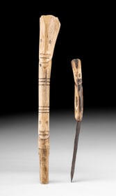 Maritime Southeast Asian Bone Knife & Sheath Container