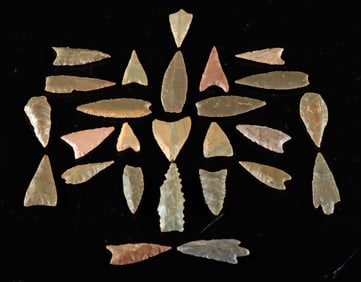 26 Ancient Nigerian Djado Stone Arrowheads