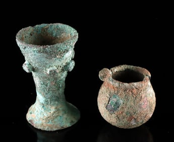 Two 16th C. African Djenne Copper/Bronze Vessels