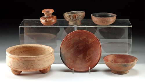 Six Assorted Pre-Columbian Pottery Vessels