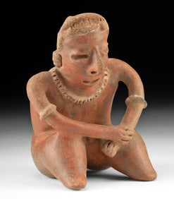 Jalisco Seated Pottery Figure, Nude Male Mourner