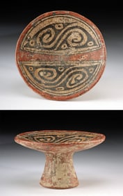 Gran Cocle Polychrome Pottery Frutera Pedestal Dish