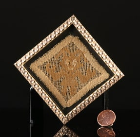 Framed Chancay Woven Gauze Textile Fragment w/ Figure
