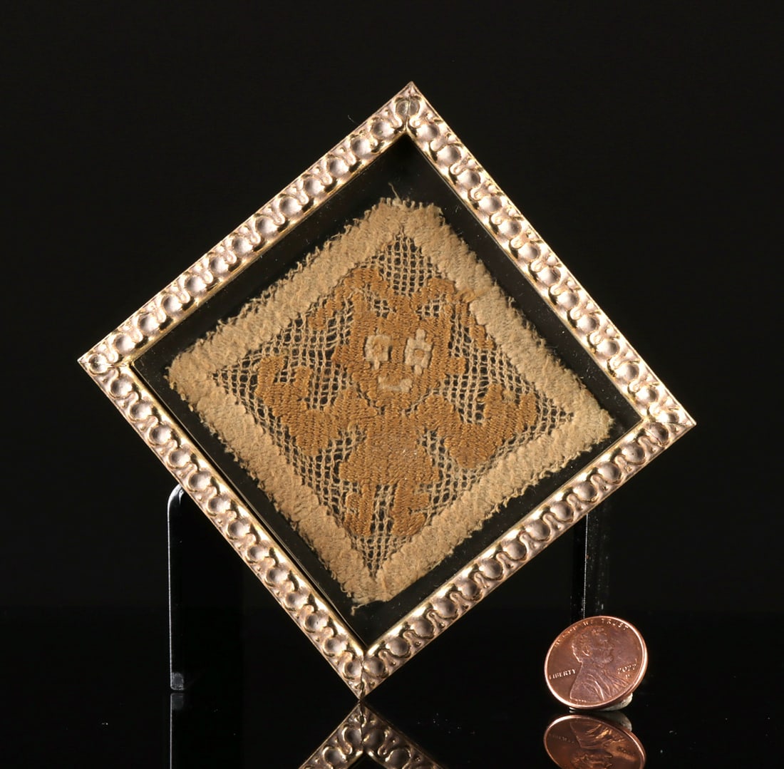 Framed Chancay Woven Gauze Textile Fragment w/ Figure (1 of 1)