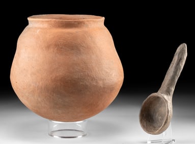 Ancient Casas Grandes Pottery Jar & Ladle