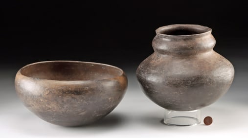 Two Casas Grandes Ramos Blackware Pottery Vessels