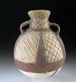 Chancay Bichrome Pottery Handled Vessel