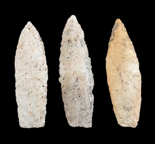 3 Prehistoric Paleo-Indian Stone Points