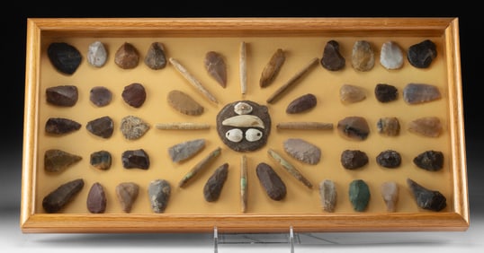55 Native American Stone Tools - Points, Beads, Tooth