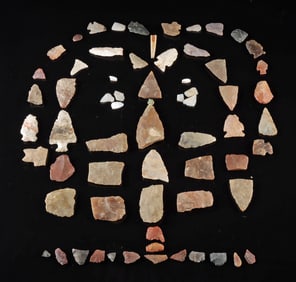 Native American Stone Arrowhead Collection > 60 pcs