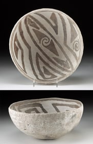 Prehistoric Anasazi Chaco Canyon Black on White Bowl